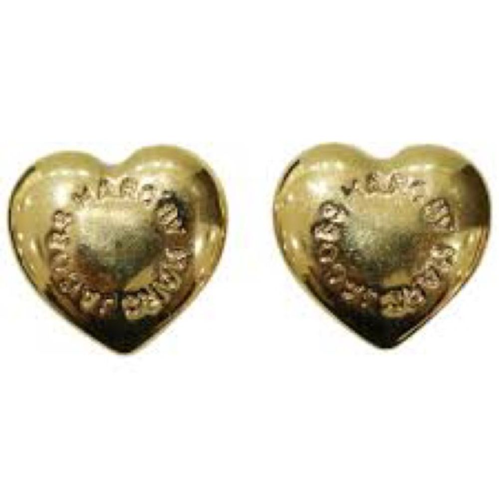 MARC JACOBS HEART STUD EARRINGS GOLD TONE